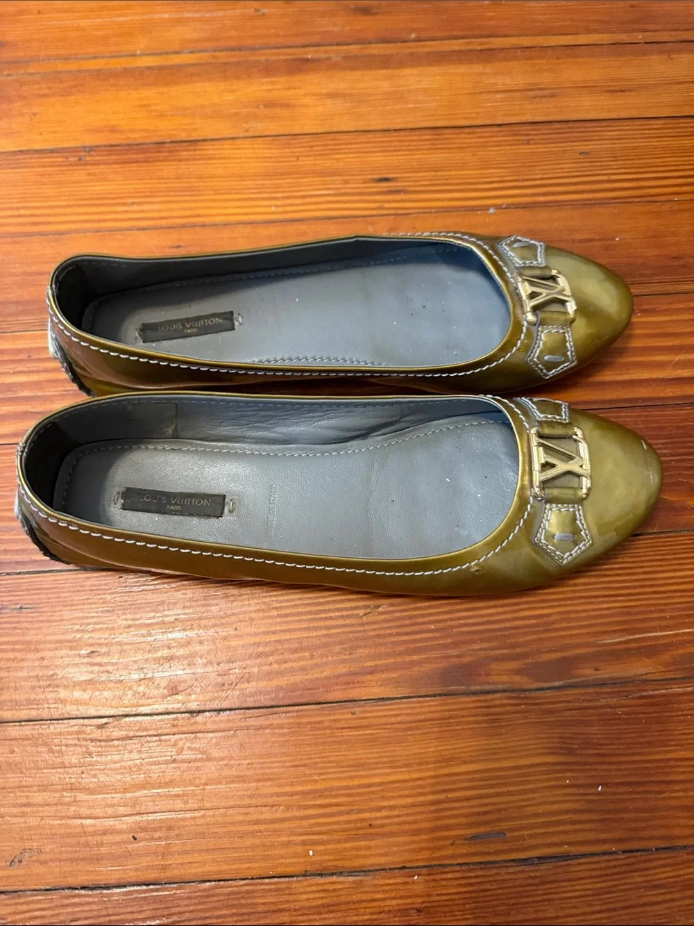 Authentic Louis Vuitton Patent Leather Oxford Ballet Flats Size 39.5